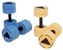 New Water Gear Water Bells Aqua Aerobic Training Dumbbells Blue Yellow 99/% 82599